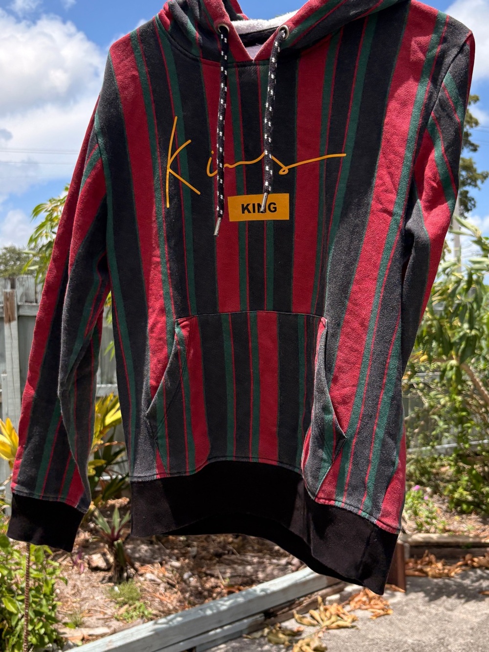 Striped Red & Green Hooded Sweater
